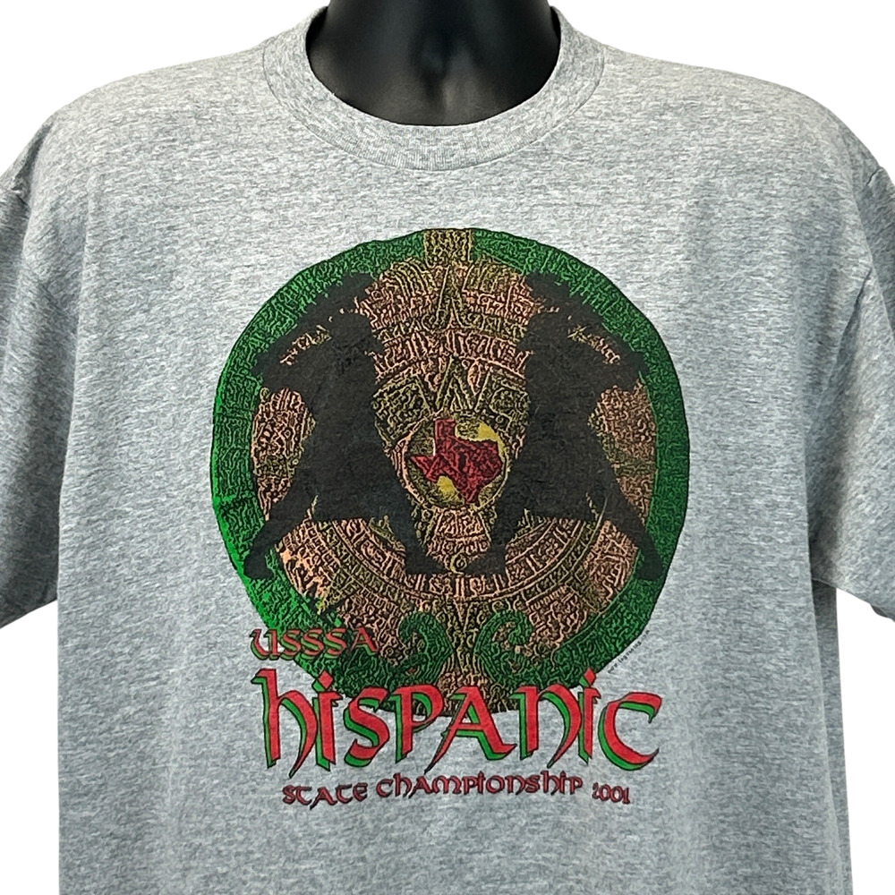 Vintage Y2Ks USSSA Hispanic Texas Championship T Shirt Mens XL Gray Baseball Tee